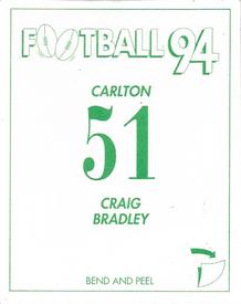 1994 Select AFL Stickers #51 Craig Bradley Back